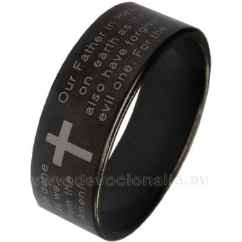 Prsteň - Otče náš - čierna farba