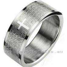 Keresztény gyűrű - Miatyánk - ezüstszínű