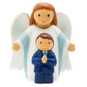 First Holy Communion Statue - Angel + little boy - 8cm