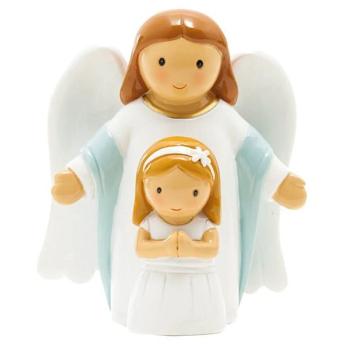 First Holy Communion Statue - angel + little girl - 8cm
