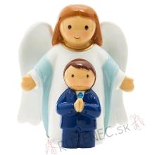 First Holy Communion Statue - Angel + little boy - 8cm