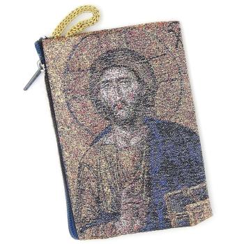 Szövött rózsafüzértartó tasak - Jézus