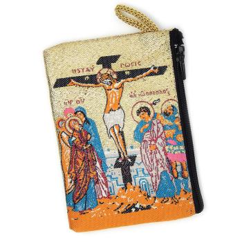 Puzdro na ruženec - tkané - Ukrižovanie