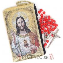 Puzdro + ruženec - Božské srdce Ježiša