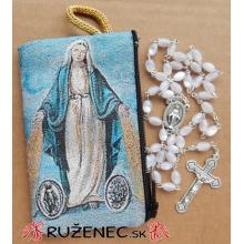 Woven Rosary holder with glass rosary - Mary b