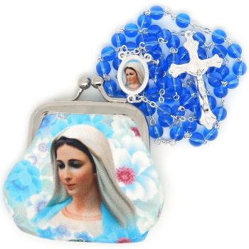 Puzdro + ruženec - modrý - Medjugorje