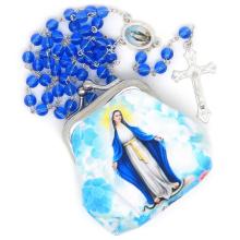 Puzdro + ruženec - modrý