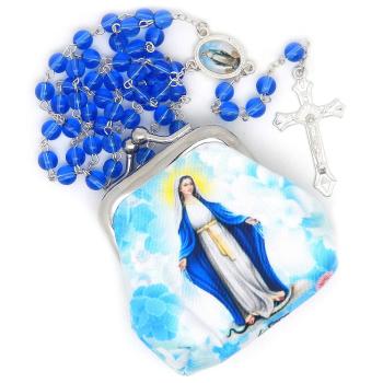 Puzdro + ruženec - modrý