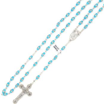 Ruženec - 6x8mm semi-kryštál s kamienkami - svetlomodrý