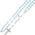 Růženec - 6x8mm semi-krystal s kamínky - světlemodrý