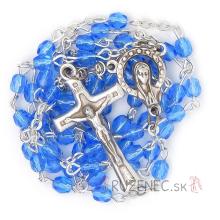 Rosenkranz - 4mm blau Geschliffenes und feuerpolier