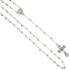 <br>Rosary - 4x6mm faceted silver pearls glass beads