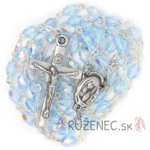 Rosary - 5x8mm faceted light blue glass beads