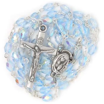 Ruženec - 5x8mm olivy svetlomodré