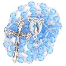 Rosary - 6mm lightblue faceted fire-polished glass beads