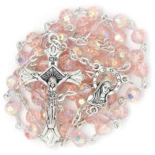 Rosenkran- 6mm-Perle Rose Kristall