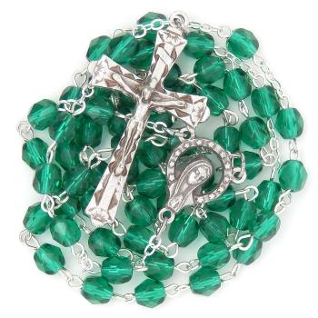 Rosenkranz - 6mm grün Geschliffenes und feuerpolier