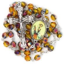 Rosenkranz - 6mm gelb glitzernden Glass Perlen