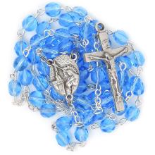 Rosary - 6mm blue faceted  glass beads
