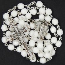Rosary - 6mm white glass beads