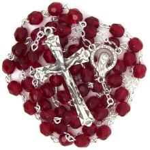 Rózsafüzér - 6mm bordó kristály