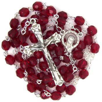 Rózsafüzér - 6mm bordó kristály