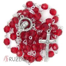 Rosary - 6mm red faceted fire-polished glass beads