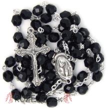 Rosary - 6mm black facetedglass beads