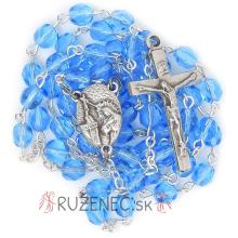 Rosenkranz - 6mm blau Geschliffenes  Glass