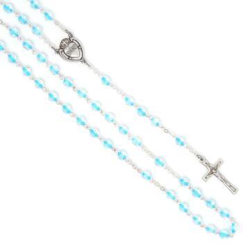 Ruženec - 6mm transparent + svetlomodré ohňovky