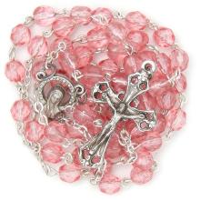 Rosenkranz - 6mm rosa Glass Perlen Rosenkranz - 6mm rosa Glass Perlen