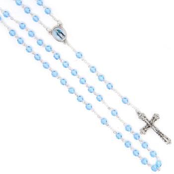 Rosary - 6mm lightblue faceted fire-polished glass beads