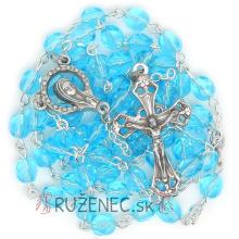 Rosary - 6mm lightblue faceted fire-polished glass beads