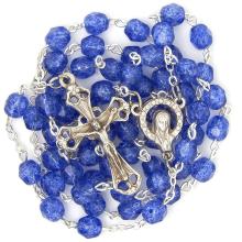 Rosary - 6mm dark-blue faceted fire-polished glass beads Rosary - 6mm dark-blue faceted fire-polished glass beads