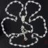 Rosary - 6mm trasparent + white beads
