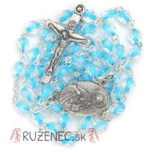 Rosenkranz - 6mm trasparent + hellblau Geschliffenes Glass