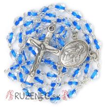 Rosary - 6mm trasparent + blue beads