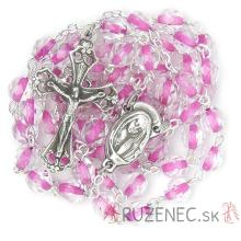 Rosary - 6mm trasparent + pink beads