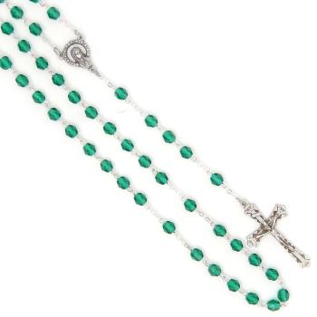 Rosenkranz - 6mm grün Geschliffenes und feuerpolier