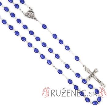 Rosenkranz - dunkelblaue flache Perlen 6x8mm