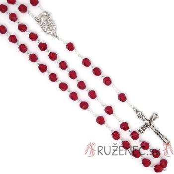 Veľký ruženec - 8mm bordo brúsené perly
