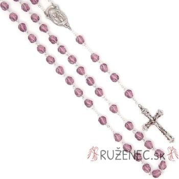 Veľký ruženec - 8mm ohňovky fialové