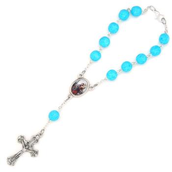 Ruženec do auta - tyrkysový
