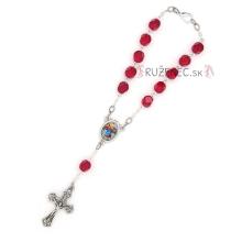 Auto rosary - red crystal