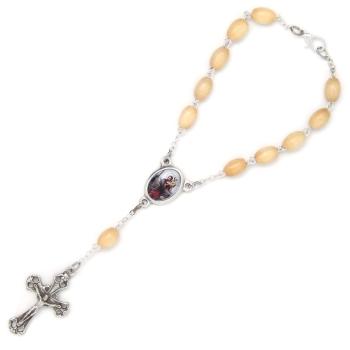 Auto rosary - natural wood