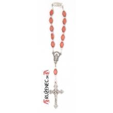 Auto rosary - light brown wood
