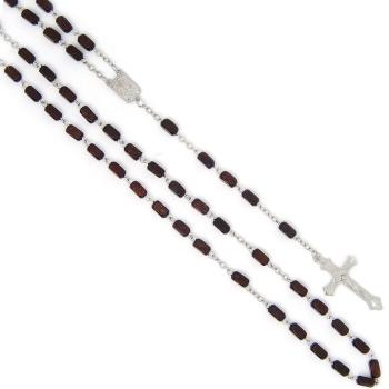 Drevený ruženec tmavohnedý - 5x8mm