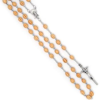 Drevený ruženec prírodný - 6x8mm