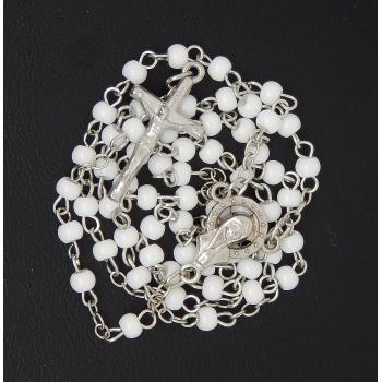 Ruženec drobný - 4mm biele perly