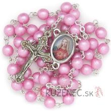 Ruženec - 6mm ružové perly